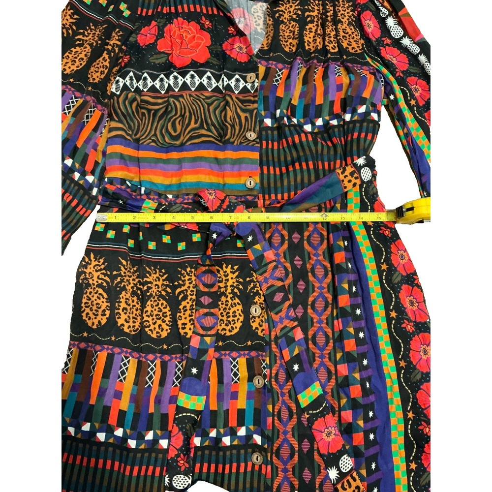 Farm Rio Anthropologie Colorful Artistic Statement Dress Size M - Picture 4 of 6
